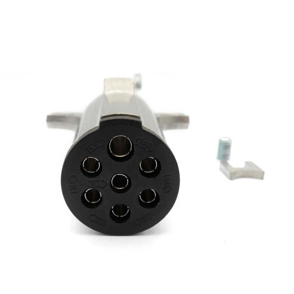 2PACK 7 Pin Round Trailer Connector Wiring Harness Socket Plug with Spring Guard