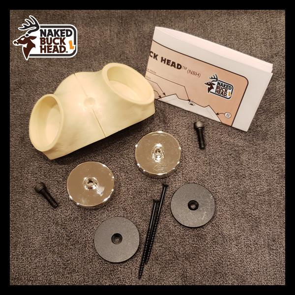 Naked Buck Head LARGE - 150"-180" Deer Head Antler Magnetic Mounting System Kit