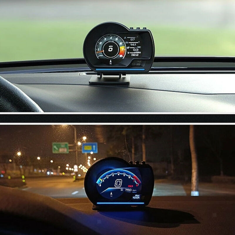 OBD2 GPS HUD Gauge Boost Scan Head-Up Display Speedometer 9 Different Interface