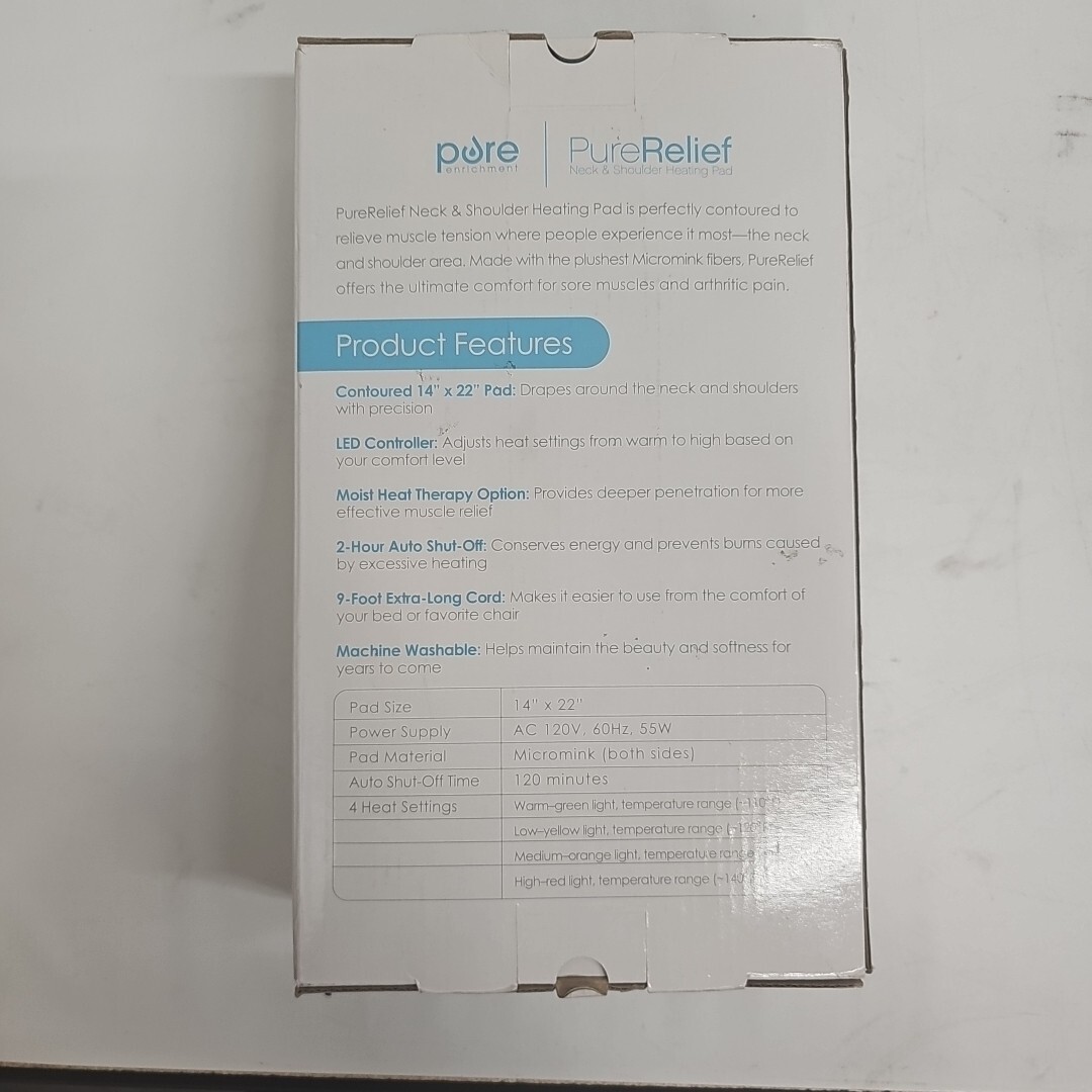 Pure Enrichment Pure Relief Neck & Shoulder Heating Pad - 14 x 22 Inch Gray(NEW)