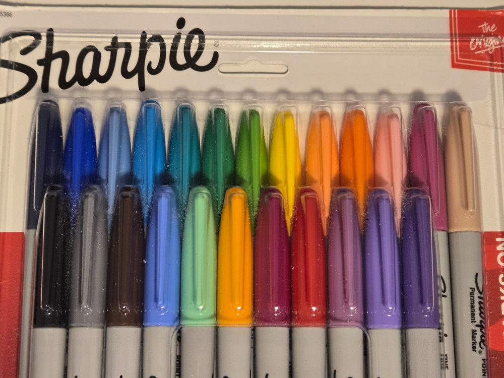 Sharpie Fine Permanent Markers 24ct Set -Marks on Most Surfaces- #1905366