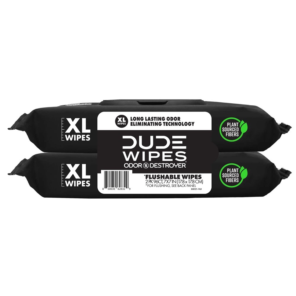DUDE deodorizing wipes, flushable, XL extra-large wipes, 48 ​​wipes per pack