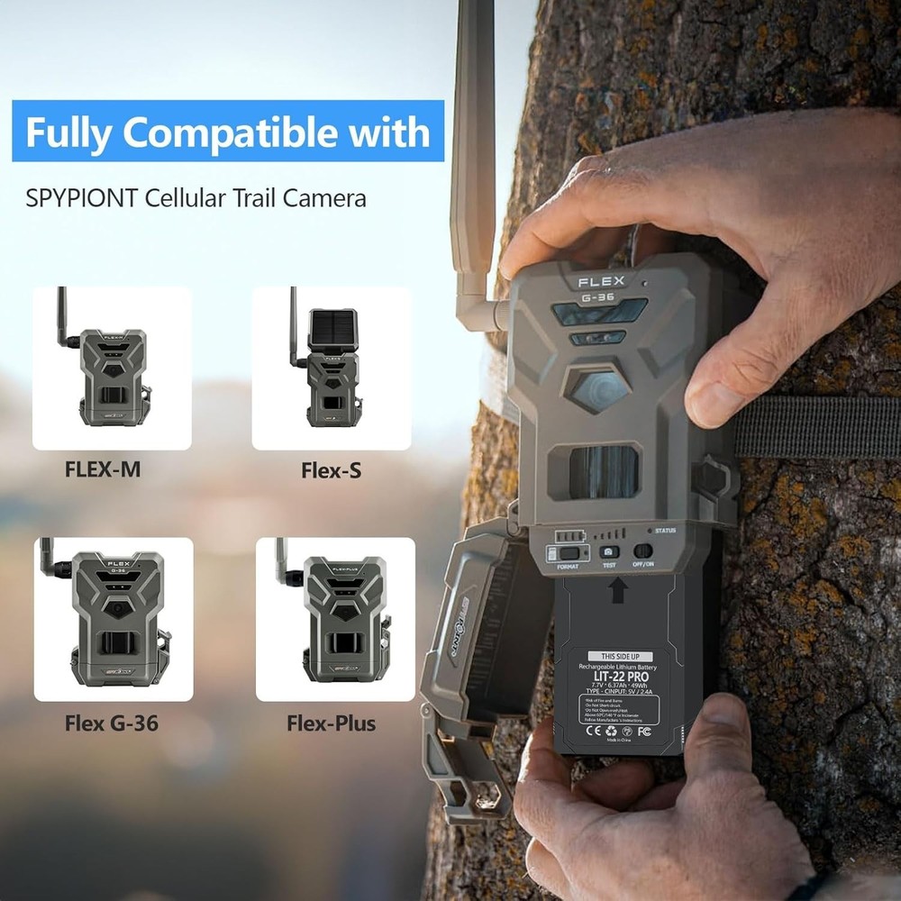 4-Pack Rechargeable LIT-22 Battery Compatible with Trail Camera Flex-M Flex G-36
