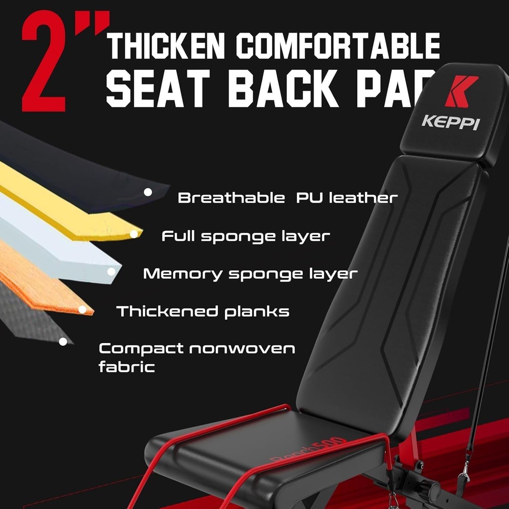 900LB Weight Bench Adjustable Foldable Workout Bench Press Strength Training