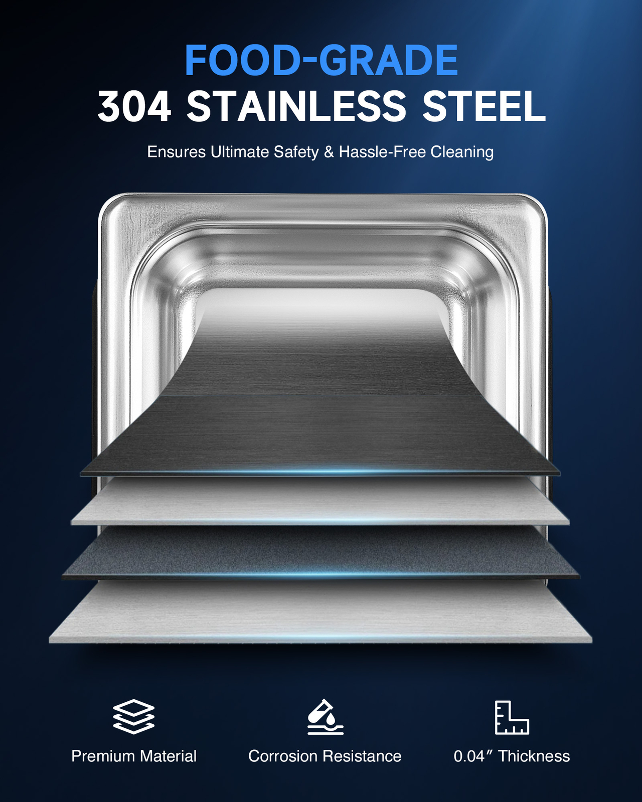 CREWORKS 2L to 30L Digital Ultrasonic Cleaner Titanium Steel w/ Degas & Gentle