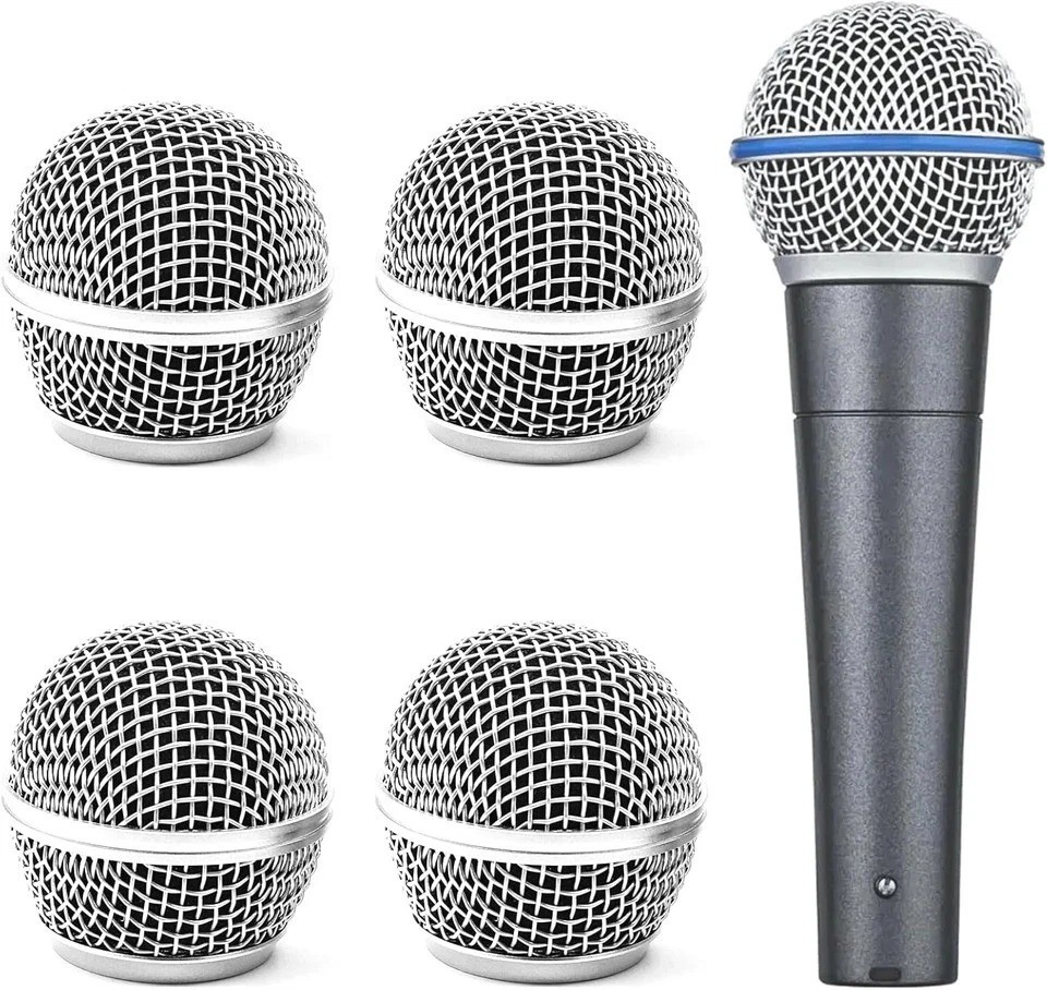 4 Pack SM58 Microphone Head Replacement Standard Size Grille Mic Replacement wit