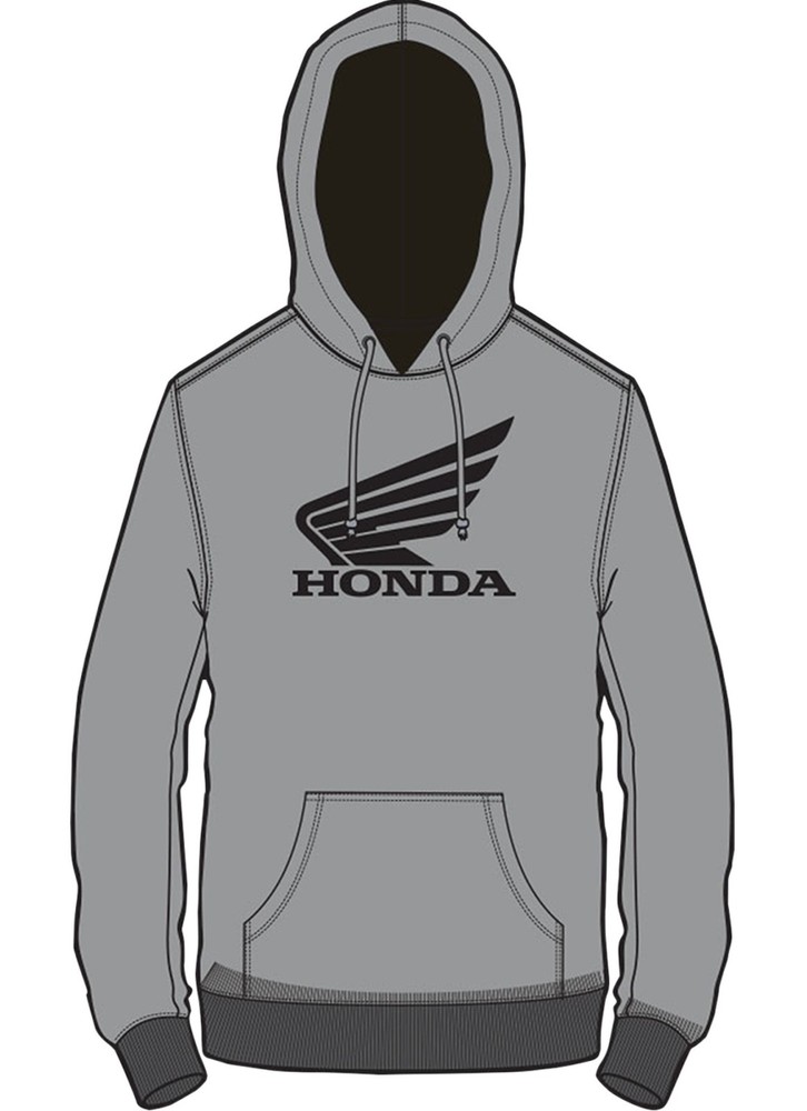 D'Cor Visuals Honda Wing Mens Pullover Hoody Gray