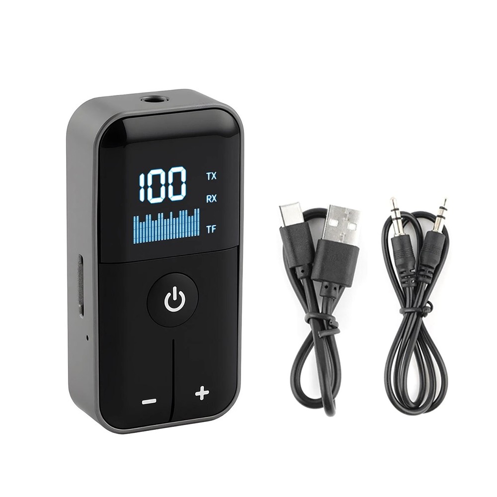 Bluetooth 5.4 Transmitter and Receiver with Hands-Free Calling 3.5mm Adapter