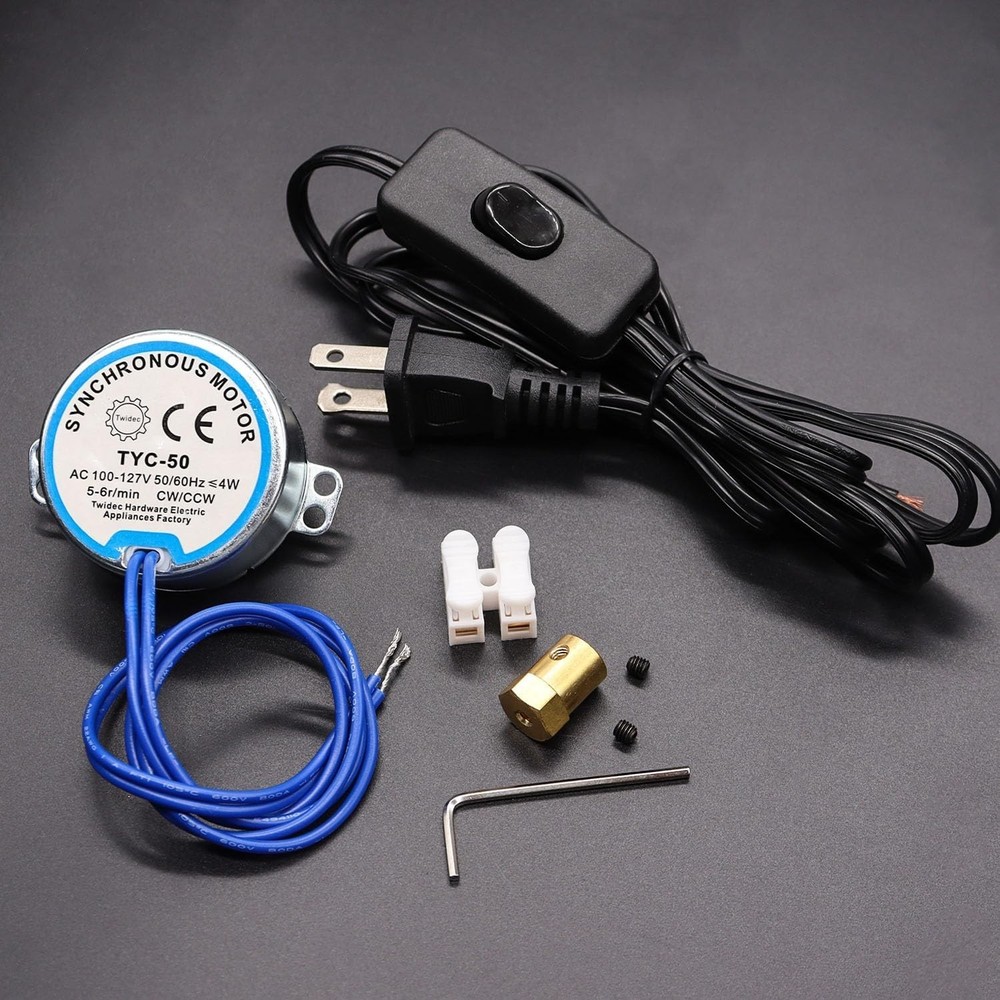 Efficient 4W AC Synchronous Turntable Motor with Quick-connect Cord & Coupling