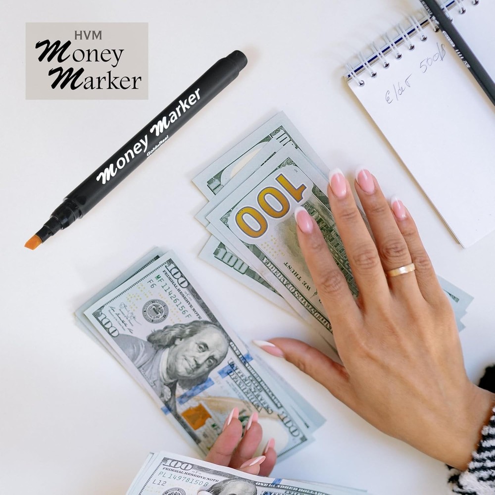 12 Black Counterfeit Money Detector Pens with Chisel Tip