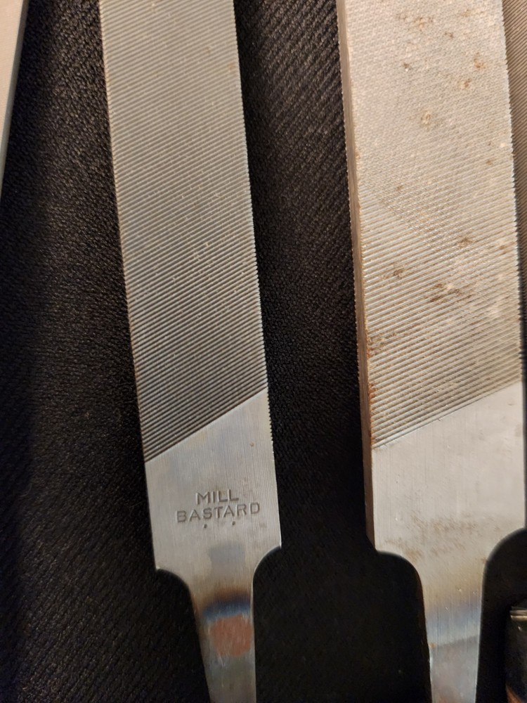 6-Assorted Nicholson Files, Knife, Flat & Simons Triangular, w/ SKROO-ZON Handle