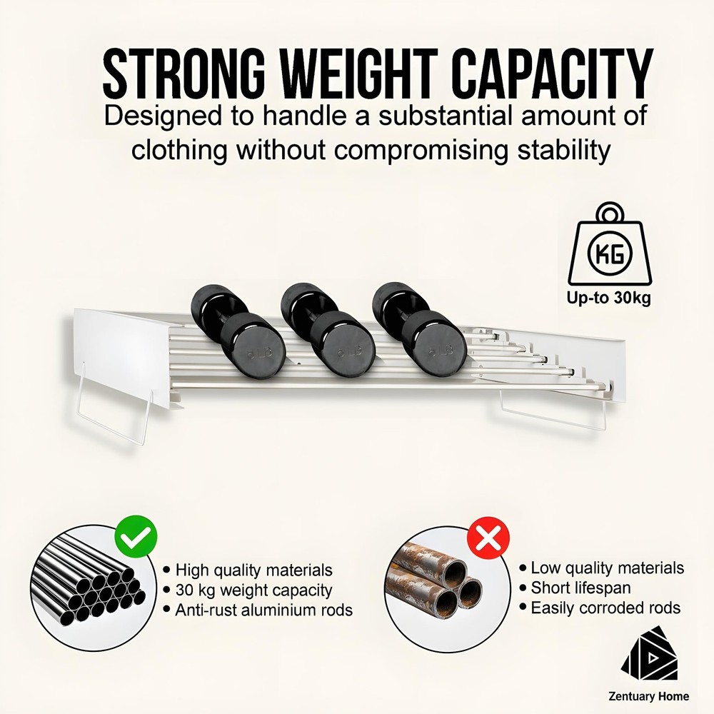 Wall Mounted Clothes Drying Rack Space-Saving Laundry Dryer for Clothing
