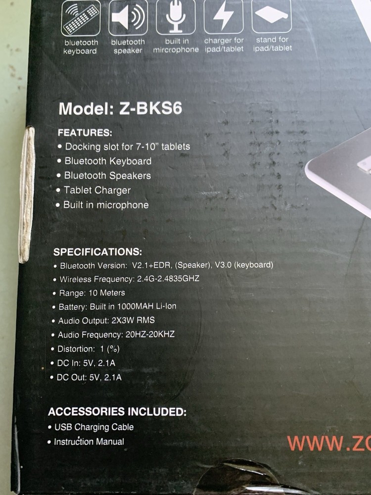 Zonkyo Wireless Tablet Station Bluetooth Keyboard