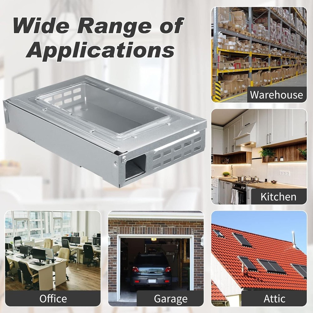 Multi Catch Mouse Trap Set - 8 Durable, Clear Top Rodent Control Traps in Silver