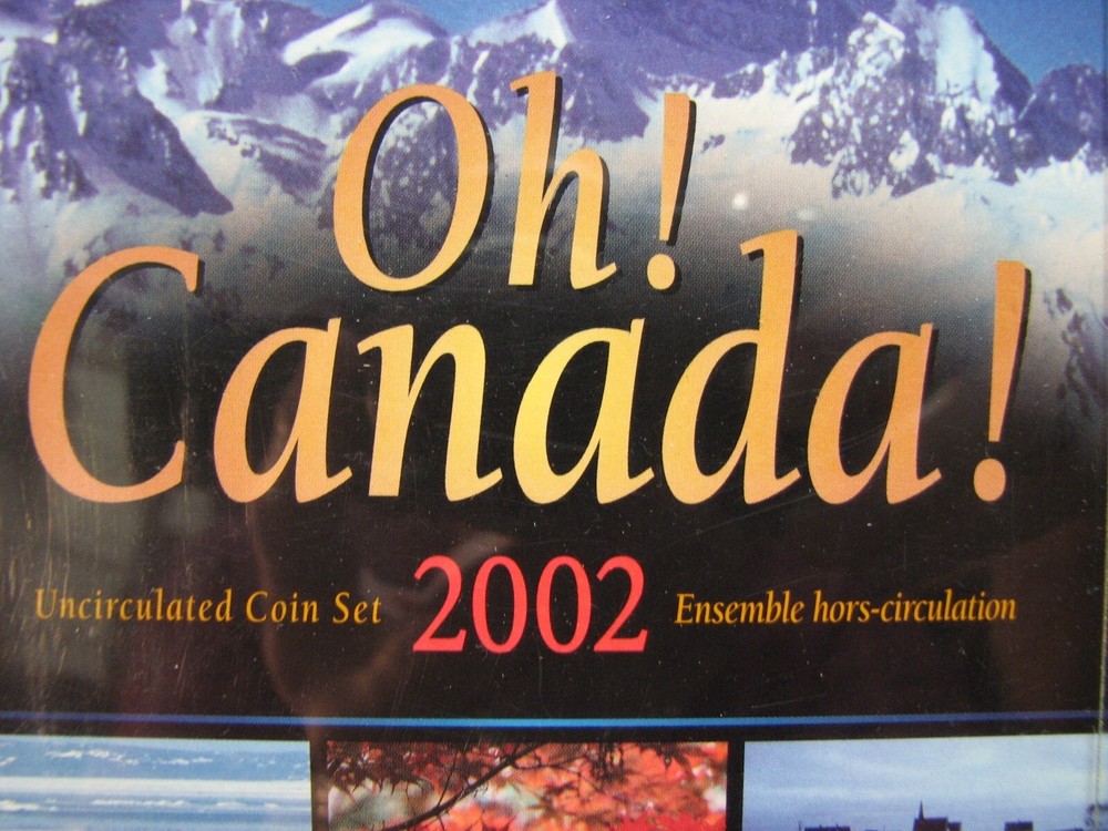 2002 Canada Uncirculated 7 Coin Mint Set W/RCM Plastic Case & COA   Oh! Canada!