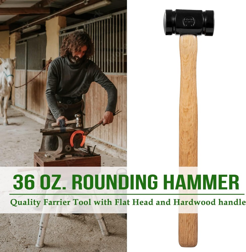 61B 36 OZ Steel Blacksmith Rounding Forging Hammer Handmade Farrier Forge Tool