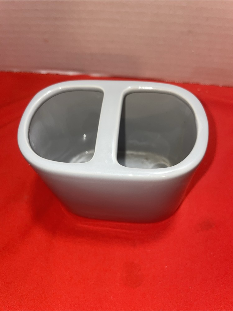 Mainstays Basic Ceramic Toothbrush Holder-Light Gray- Estate Find
