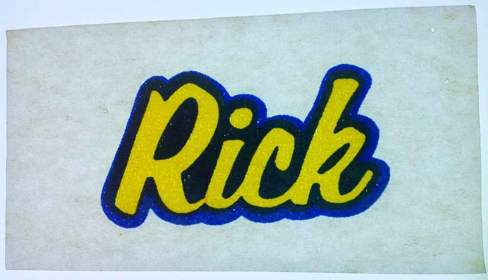 Original Vintage Rick Mini Iron On Transfer