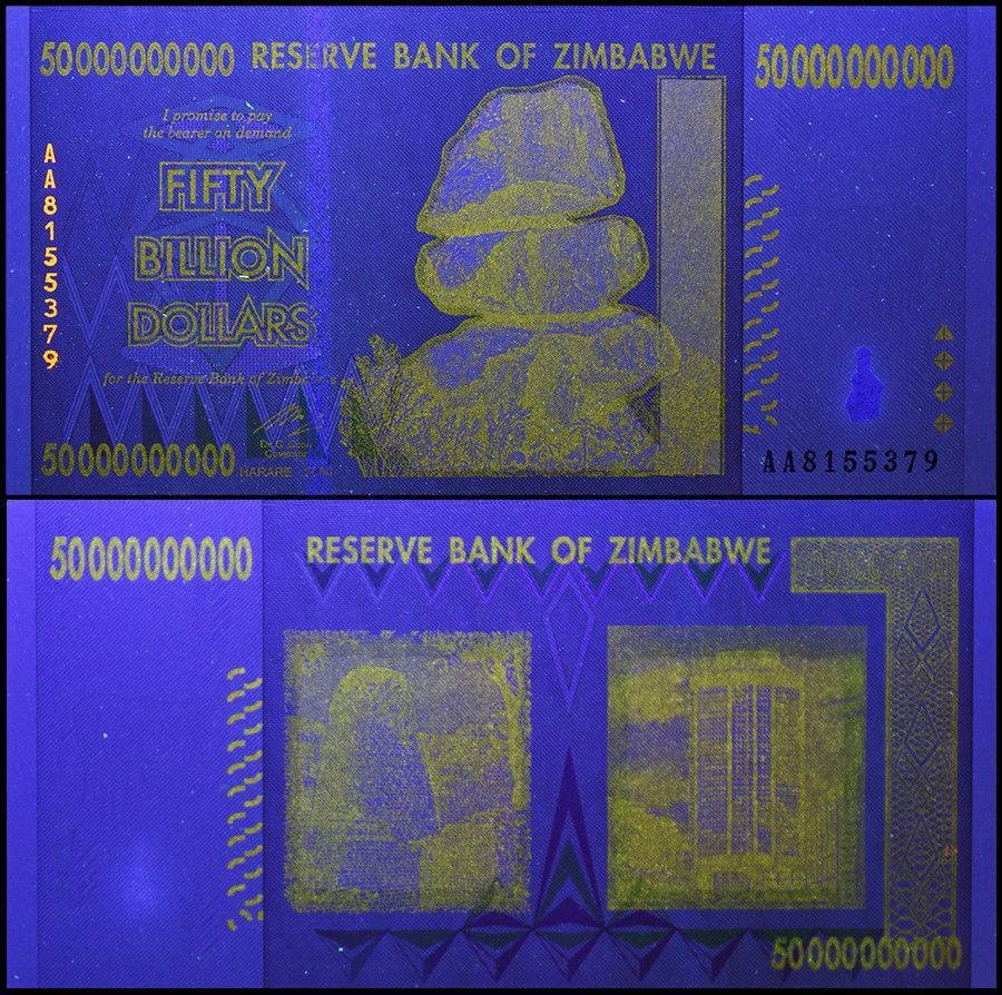 Zimbabwe 50 Billion Dollars, 2008, P-87, UNC, Series AA