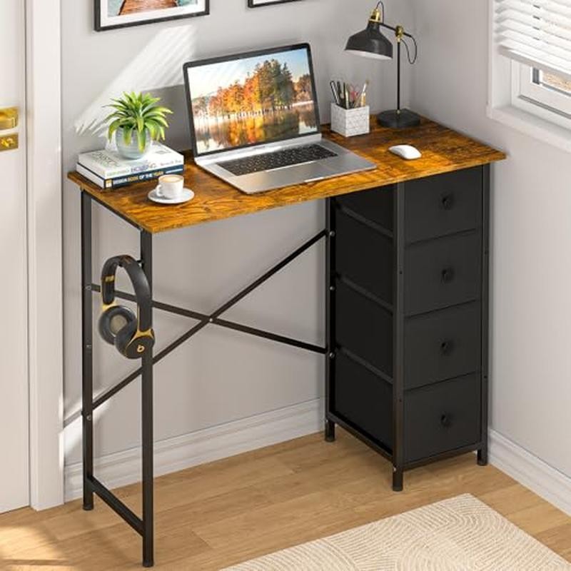 Computer Desk W/ 4 Drawers Office Study Writing 35.4'' Kids Durability New