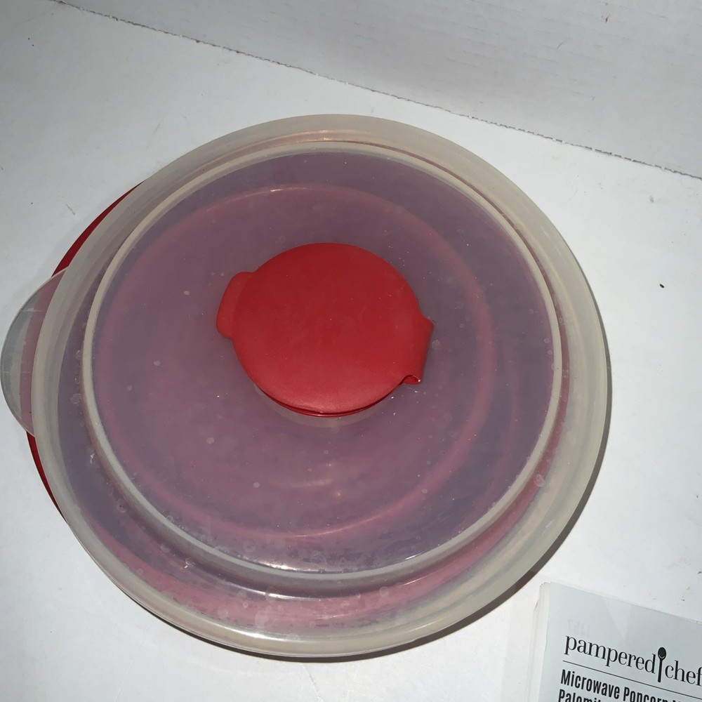 Pampered Chef Microwave Popcorn Maker COLLAPSIBLE Red Silicone 1457