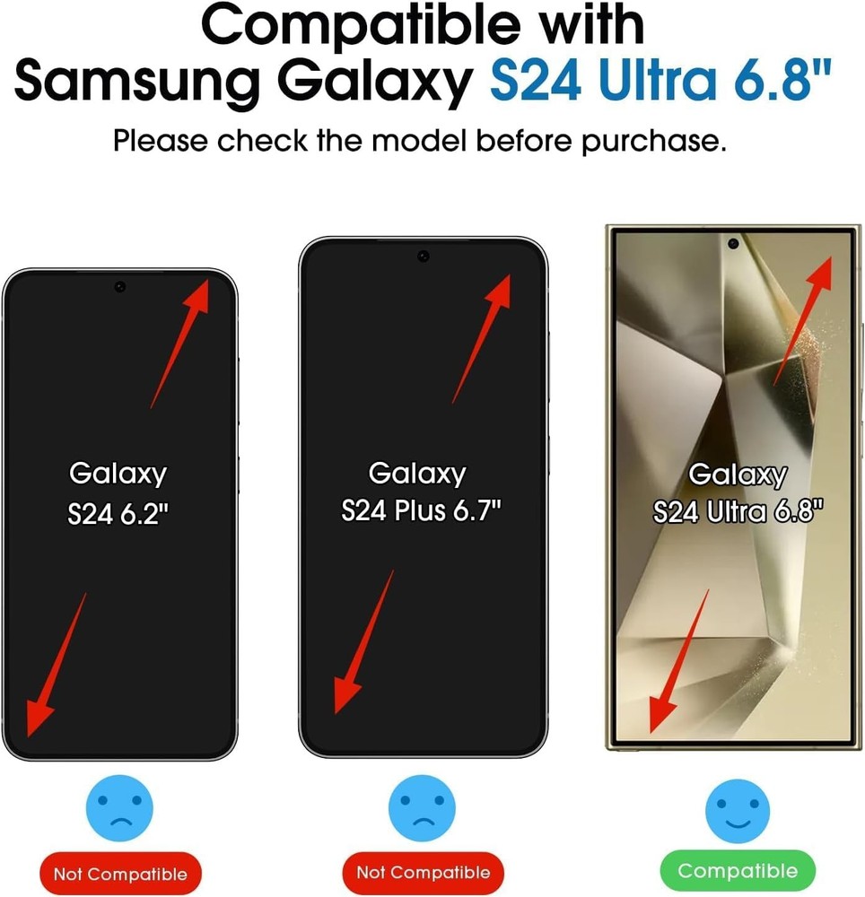 OneTouch Auto-Alignment Screen Protector 2+2 Pack for Samsung Galaxy S24 Ultra