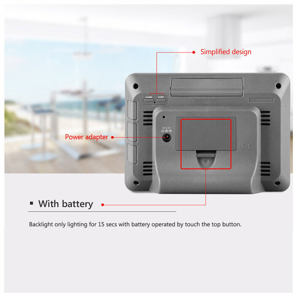 Digital LCD Indoor Outdoor Wireless Weather Station Clock Calendar Thermometer
