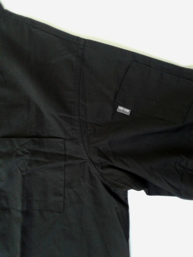 Chef Code Men's XXL Double Breasted Chef's Jacket Coat BLACK