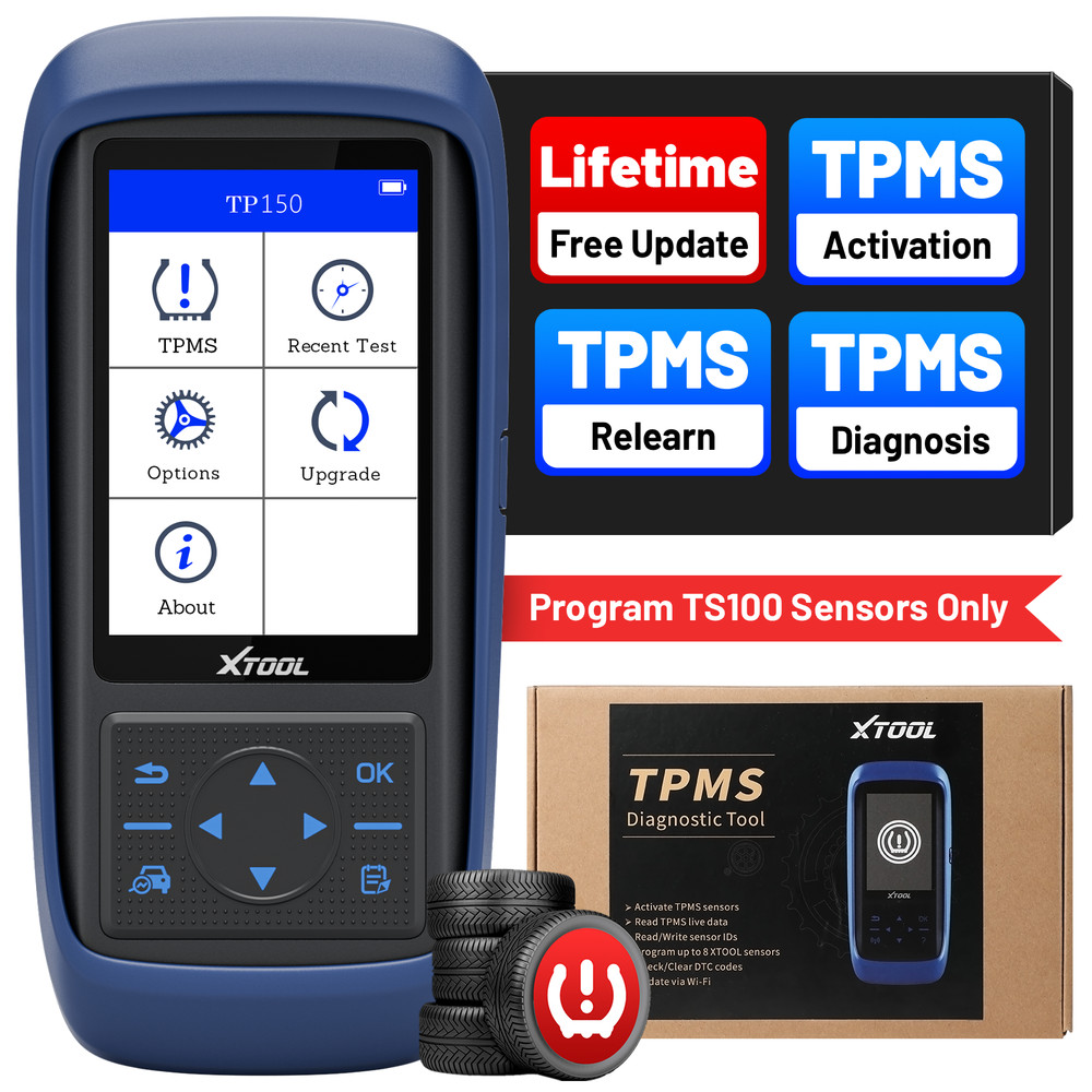 XTOOL TP150 WIFI TPMS Relearn Tool TS100 Tire Pressure Sensors Programming Reset