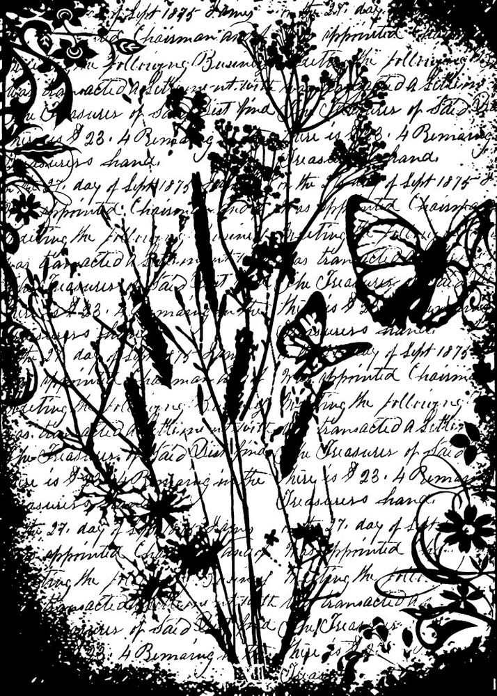 Tim Holtz Cling Stamp 2.5"X3.5"-Flutter - COM-022