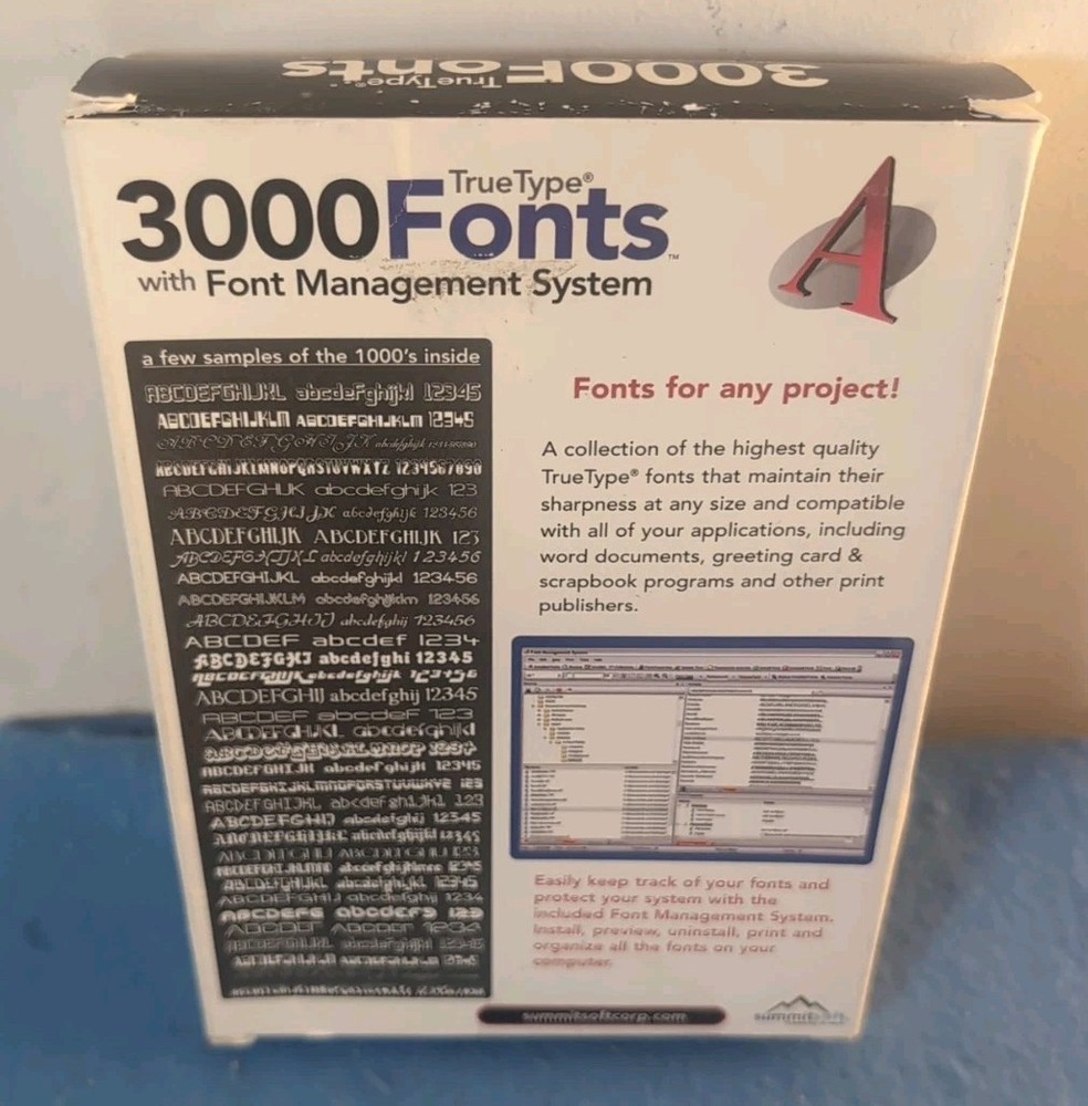 3000 Creative Fonts -Summitsoft - Windows- Software Package Words Serif FREE SHP