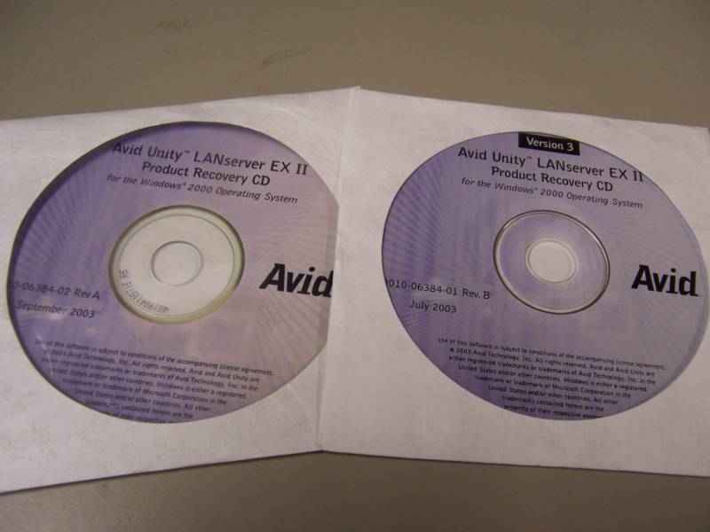 Avid Unity LANserver EX II Rcvry CD