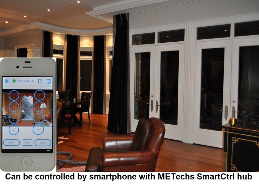 16ft Remote Controlled automatic Electric Dual Tracks for both sheer and drapes