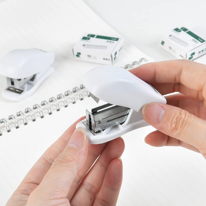 Mini Stapler with 640 Standard Staples, 25 Sheet Capacity, Compact White