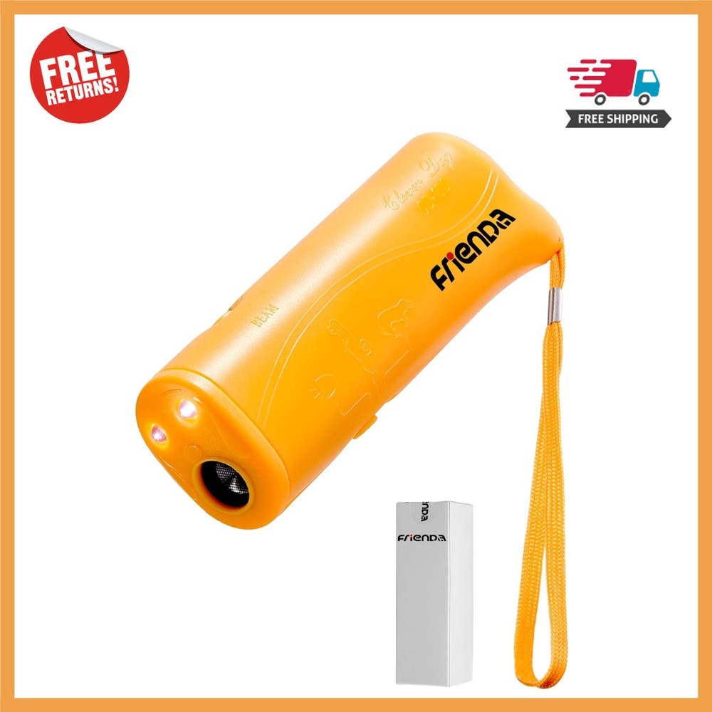 Pet-Friendly LED Ultrasonic Trainer - Handheld Barking Control Device (Yellow)
