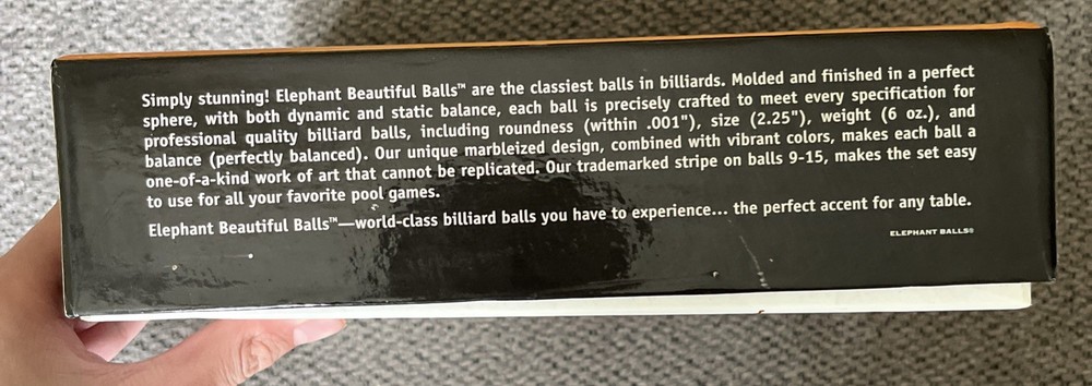 Elephant Beautiful Balls World Class Professional Billiard Balls