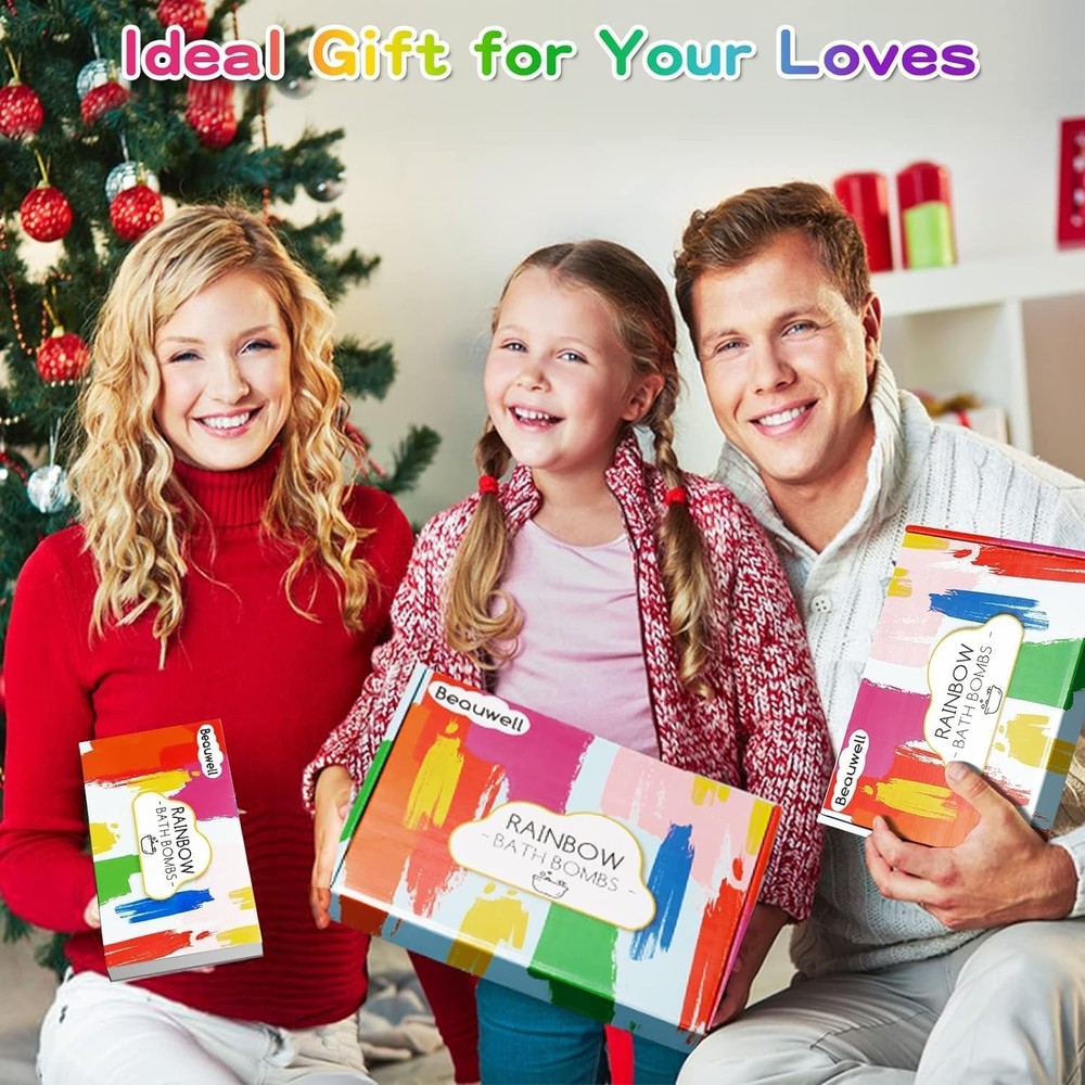 Bath Bombs Set Kids Rainbow 4Pc Handmade Gift Set