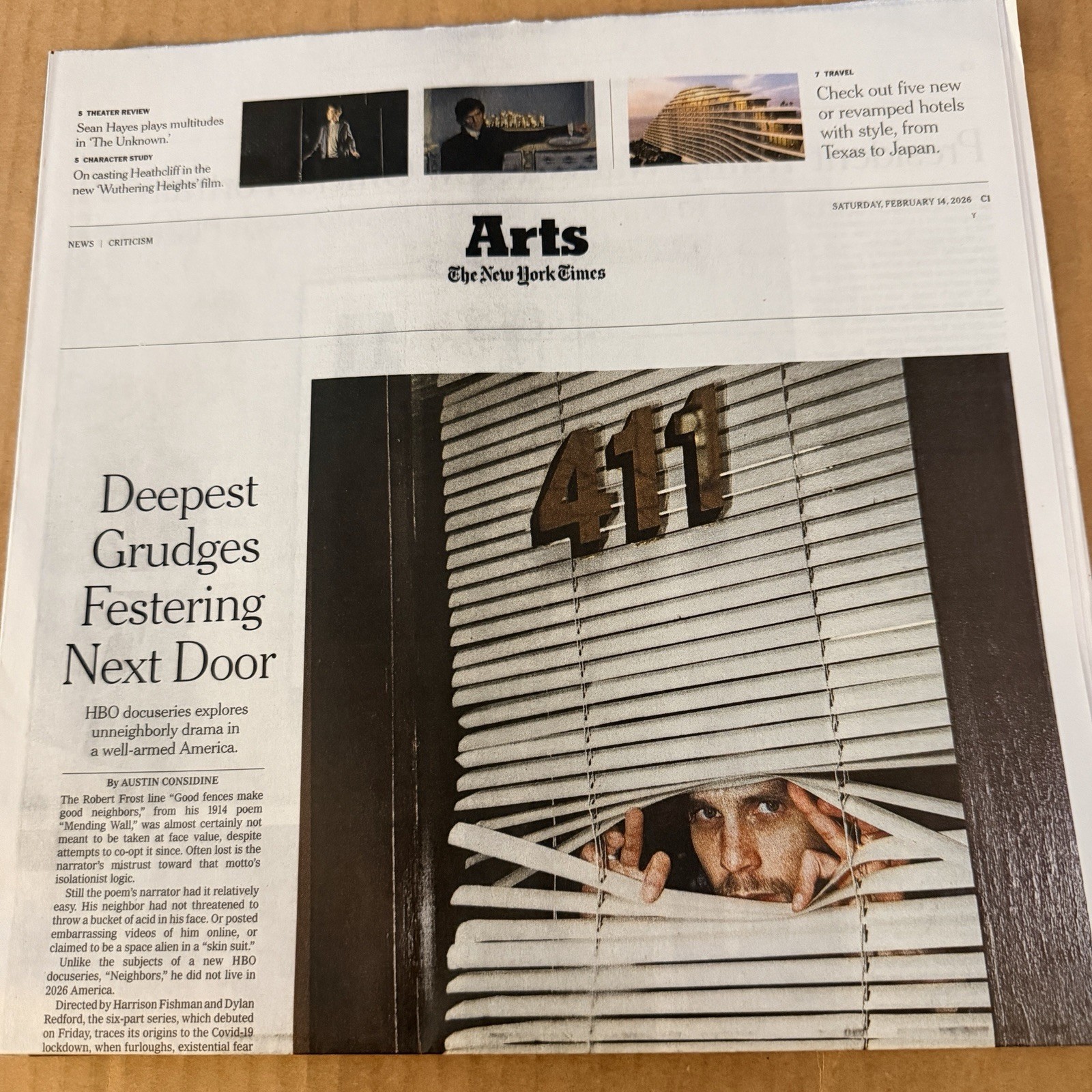 The New York Times Newspaper February 14 2026 Complete Print Paper Unread NYT