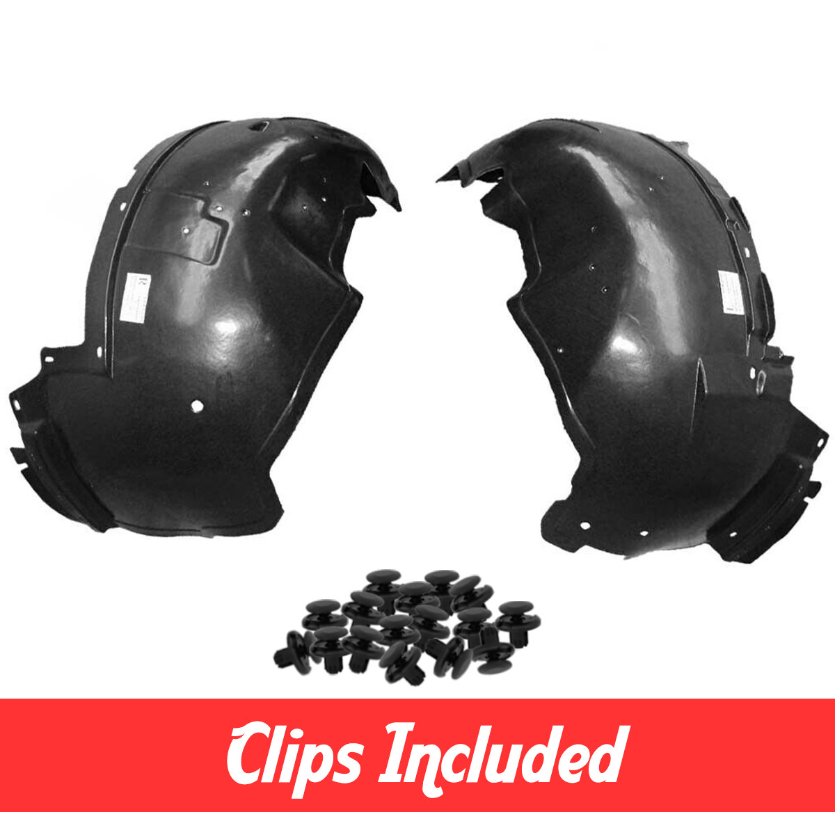 Front Fender Liner Set w/ Clips For 1999-2007 Chevrolet GMC Cadillac GM1246110