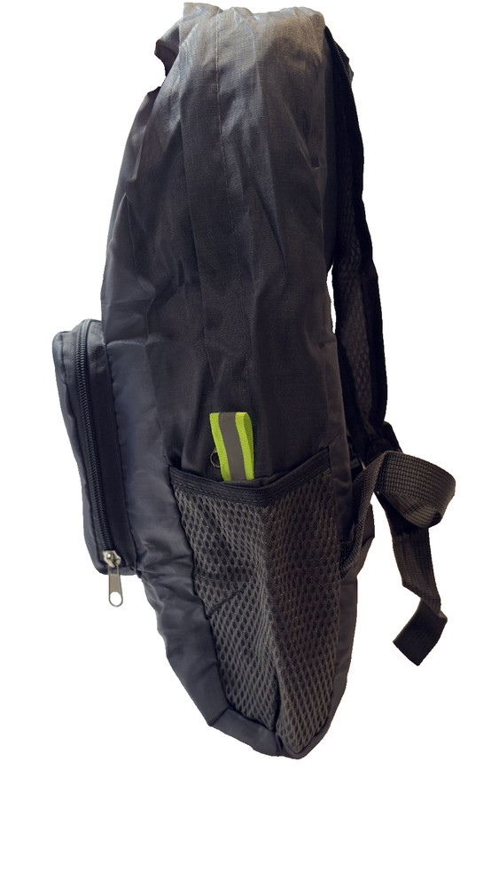 NYLON FOLD-ABLE LIGHTWEIGHT WATERPROOF TRAVEL BACKPACK GRAY