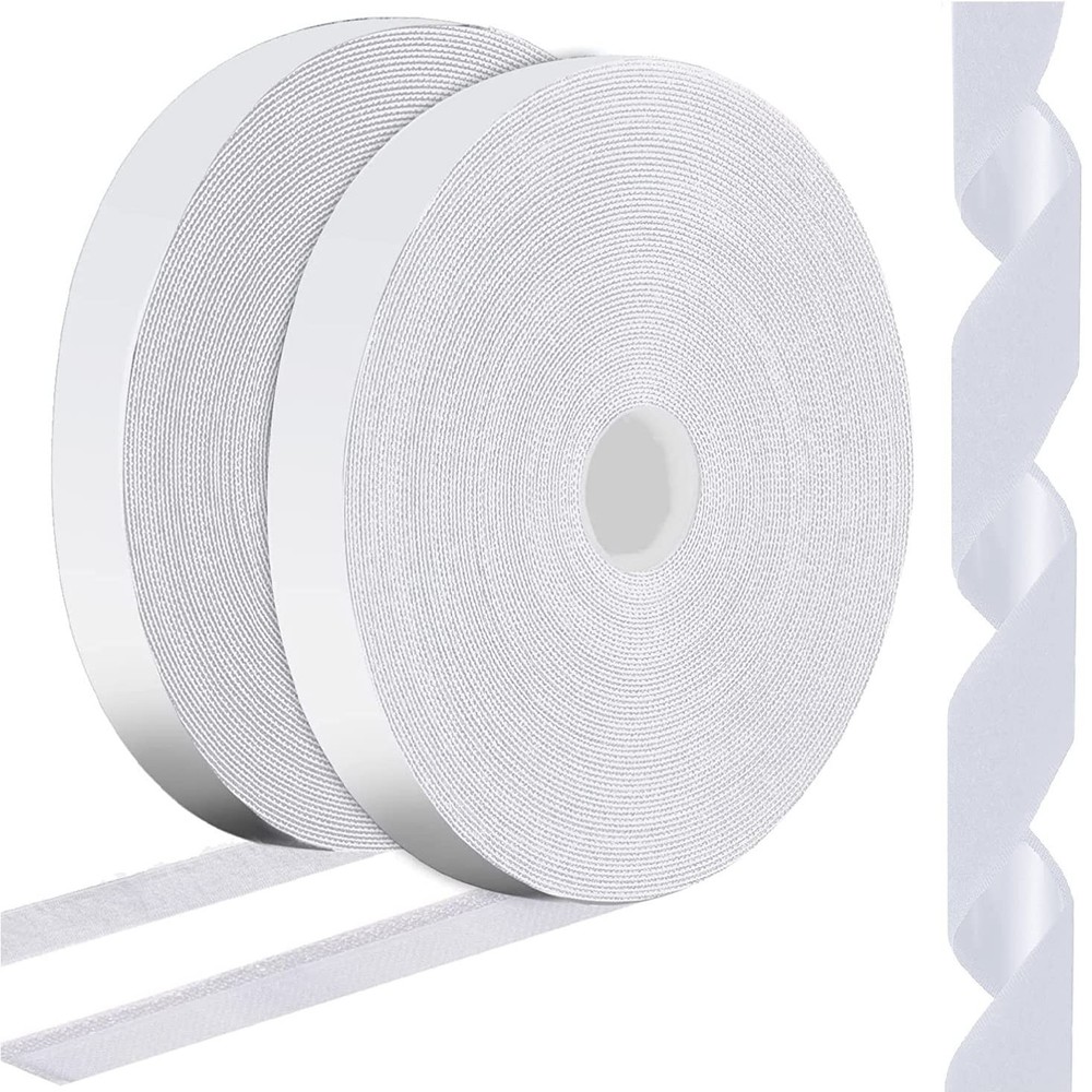 1" x 82ft White Heavy Duty Hook & Loop Strips Adhesive Multi-Purpose Tape