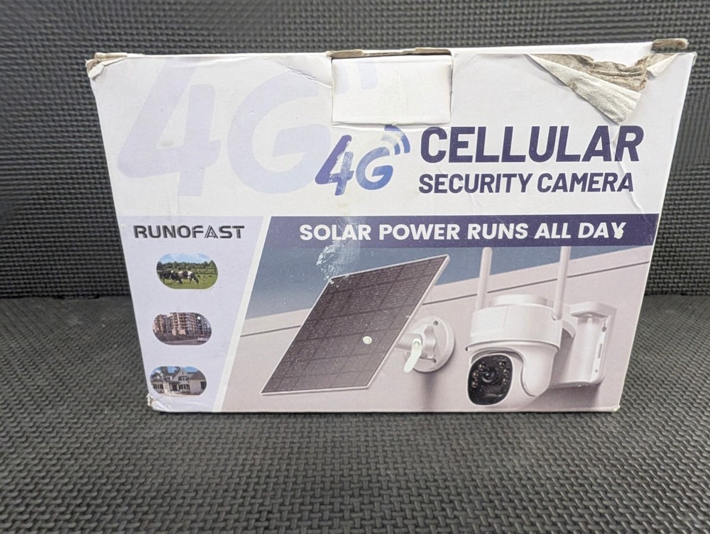 runofast 4G LTE Cellular Security Camera, Wireless Solar Powered No White
