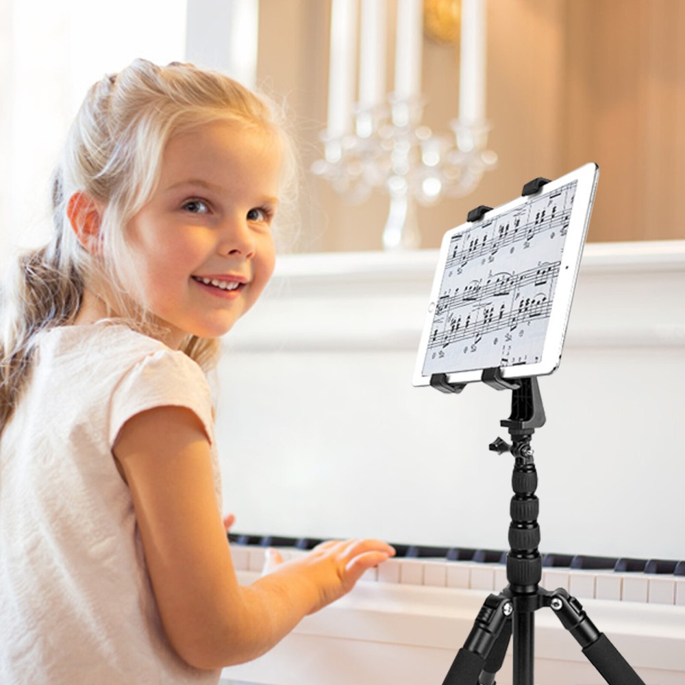 Tablet Tripod Mount Clamp Holder Bracket 1/4”Thread Adapter For 7-12" iPad Tab