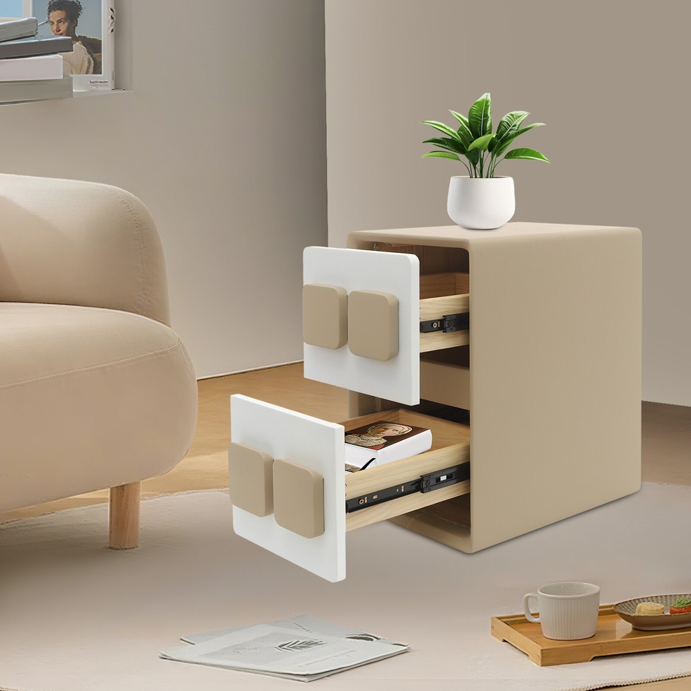 Modern Minimalist End Table, Bedside Table for Bedrooms, Floorstanding End Table