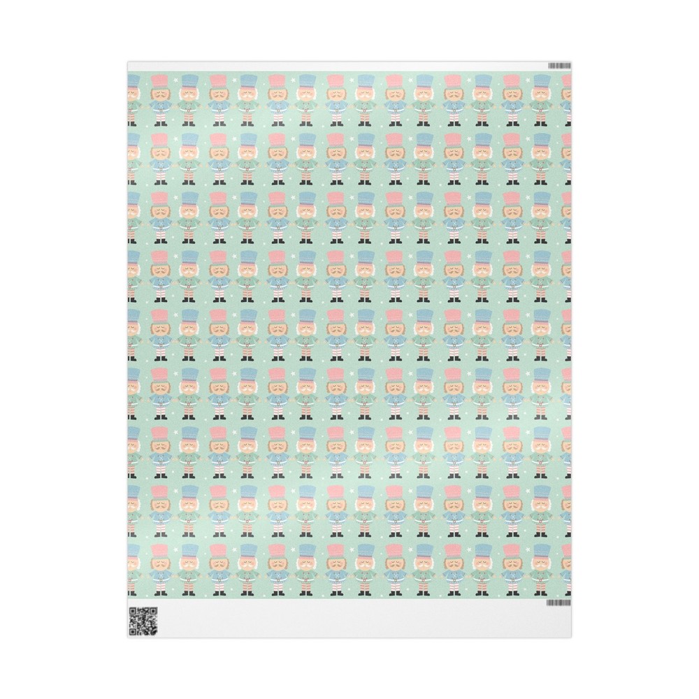Mint With Nutcracker Print Wrapping Papers
