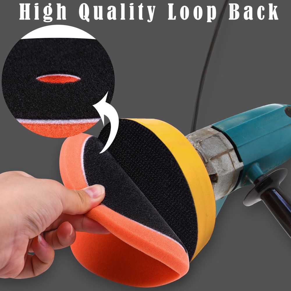 4 Pieces Buffing Polishing Pads 5 Inch Orbital Buffer Pads Hook and Loop Buff...