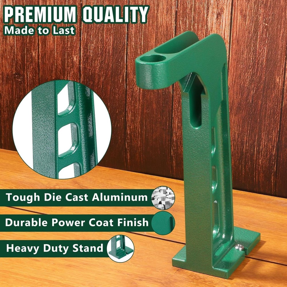 Powder Measure Stand, Professional Grade 7/8"-14 Thread Green
