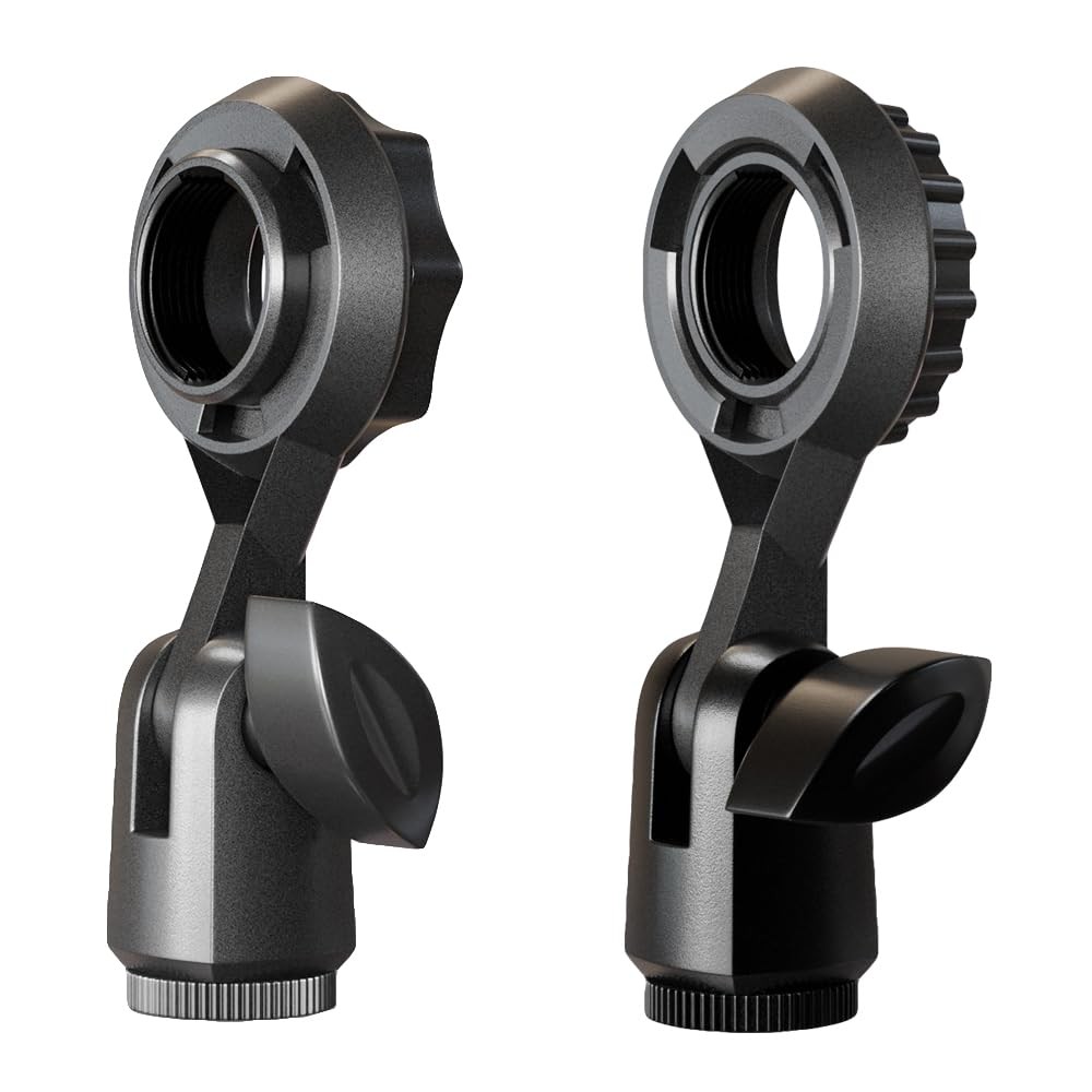 ThtRht 2 Pack Condenser Microphone Clip Holder with 7/8'' Thread Mount Black