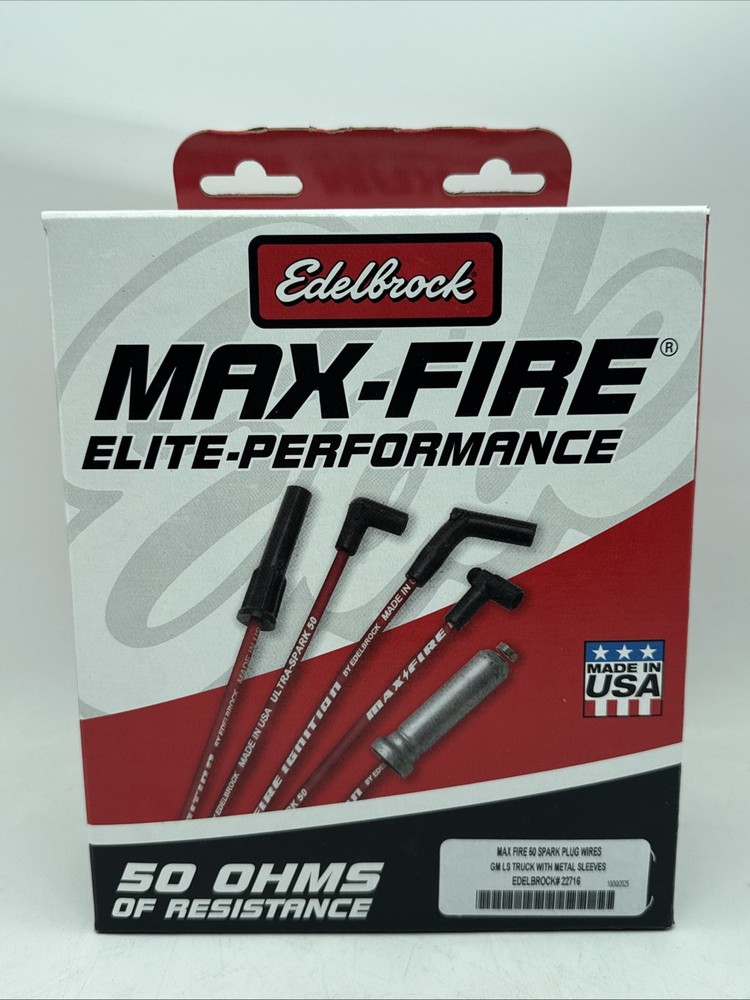 Edelbrock Max-Fire Ultra-Spark 50 Spark Plug Wire Sets 22716