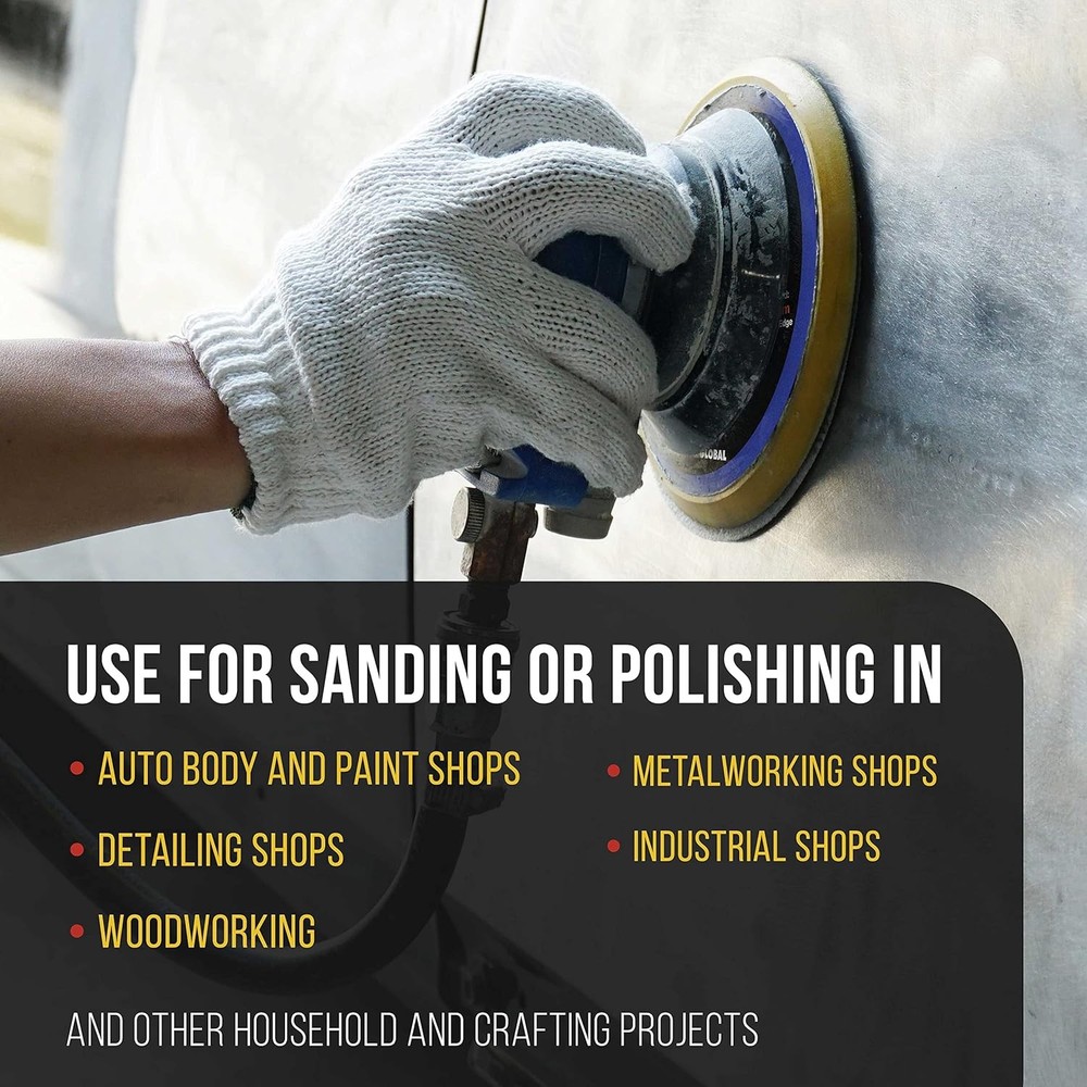 TCP Global 6" Hook & Loop DA Sander & Polisher Backing Plate Pad, 6 Hole...